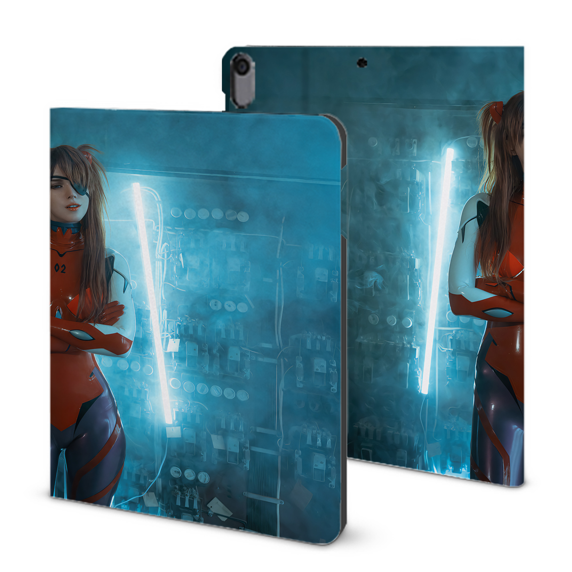 （画像用） EVA 新世紀エヴァンゲリオン IPad ケース ブック型 PUレザー TPU 耐衝撃 軽量 薄型 ペン収納なし 全面保護 IPad 各モデル対応